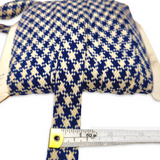 Vintage French 1960's Woven Checkered 25mm Woolen Ribbon - 1m