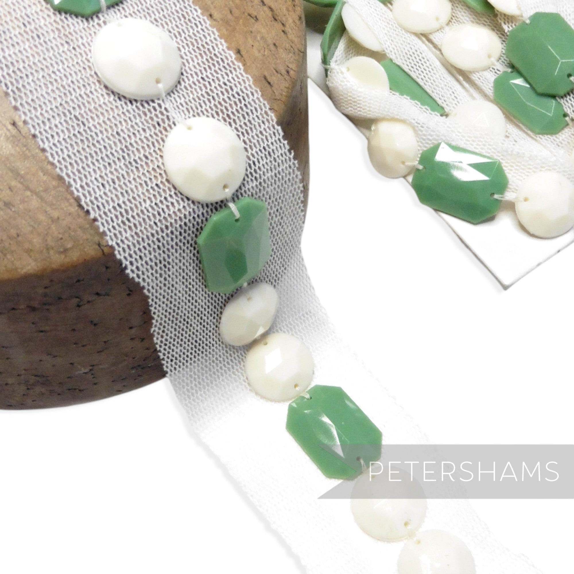 Opaque Gemstone Insertion Mesh Trim - 1m