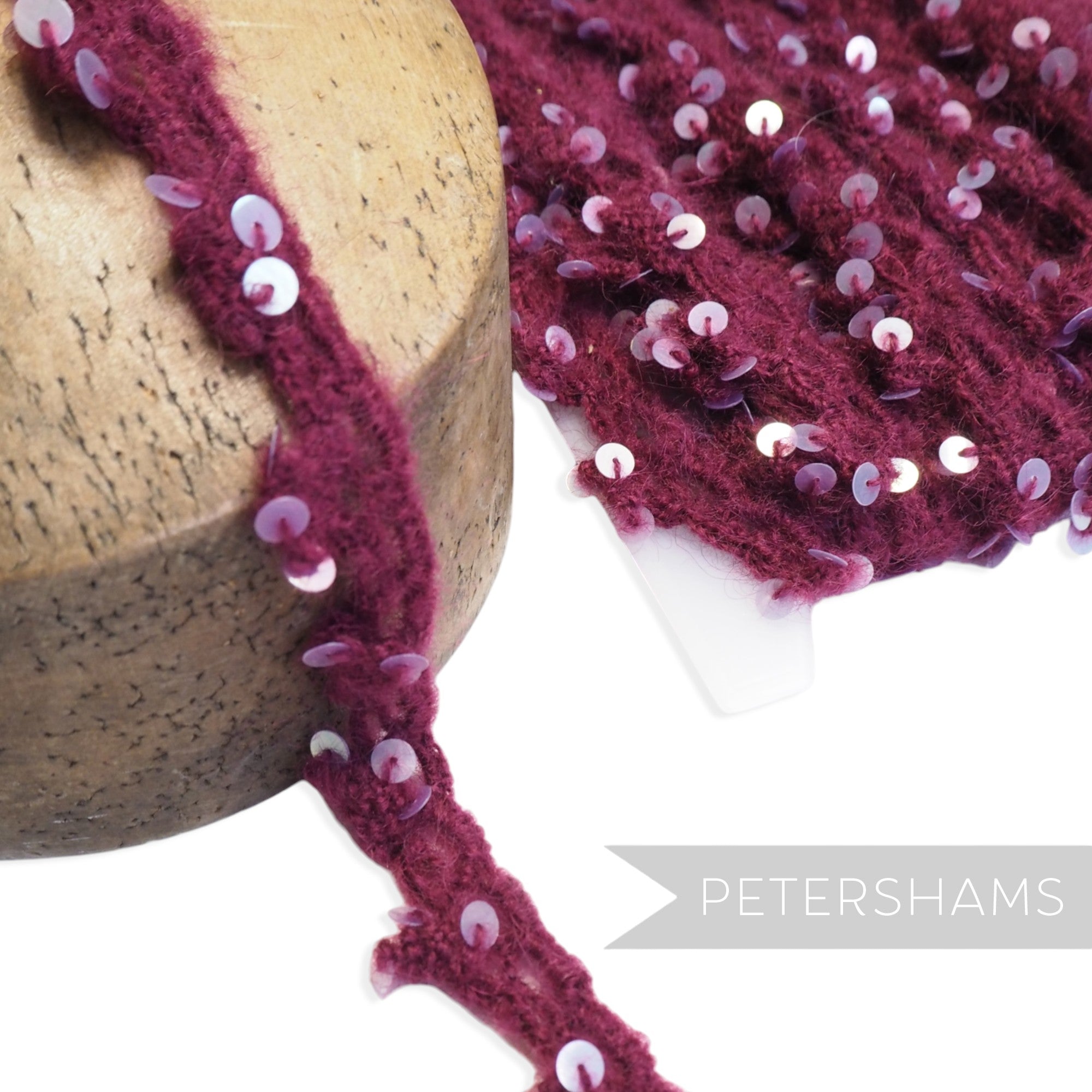 Wooly & Fuzzy Knitted Sequin Adorned Trim - 1m