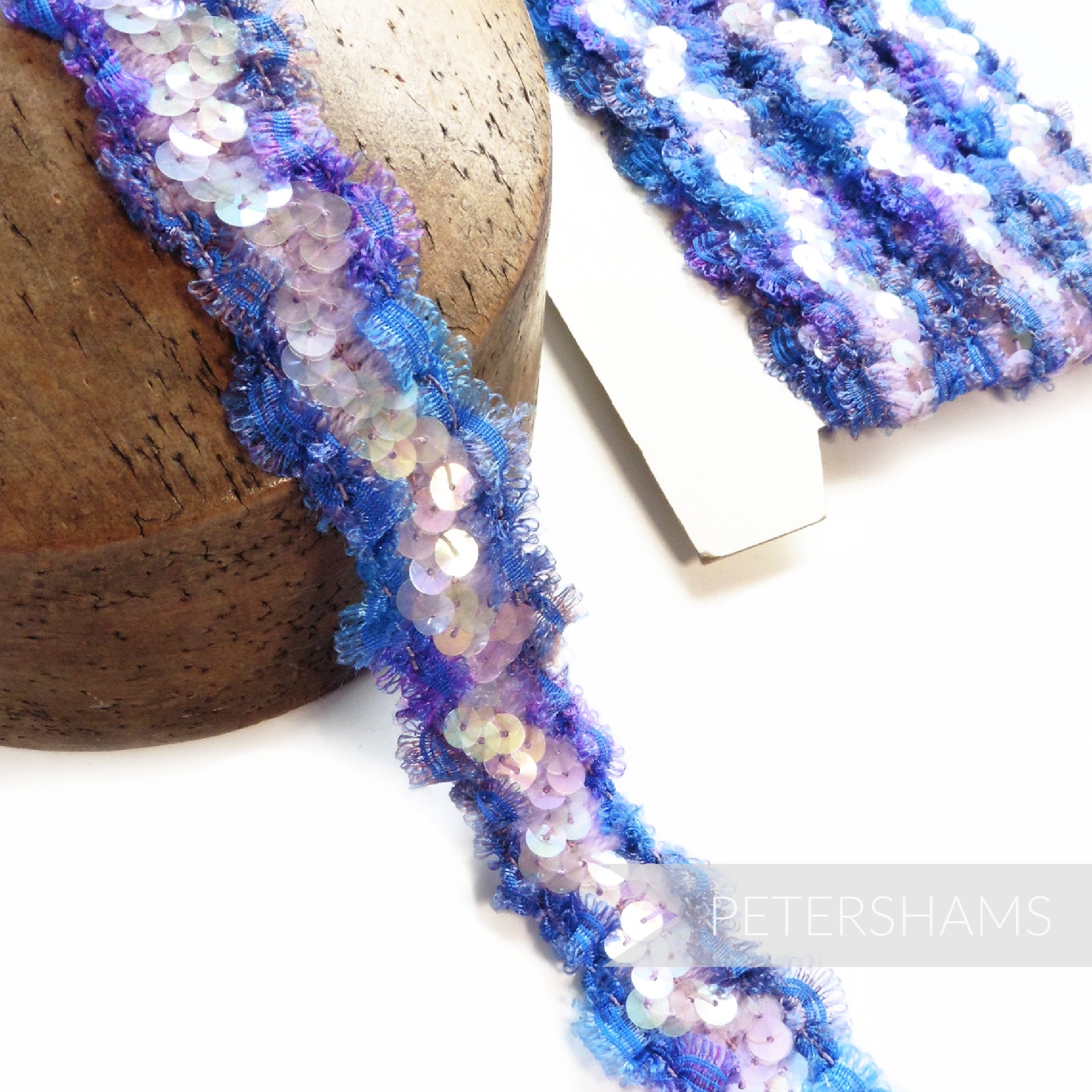 Shredded Loopy Multicolour Trim with Sequin Centre - 1m