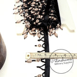 Decorative Leaf and Seed Bead Drop Fringe Trim - 1m