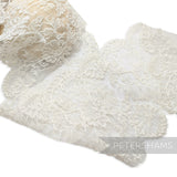 Super Wide 26cm Intricate Floral Vintage 1980's Double Scallop Edge Eyelash Lace - 1m