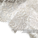 Super Wide 26cm Intricate Floral Vintage 1980's Double Scallop Edge Eyelash Lace - 1m