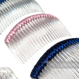Petershams Millinery Supplies assorted 8.5cm plastic hair combs wrapped in satin ribbon for hat making
