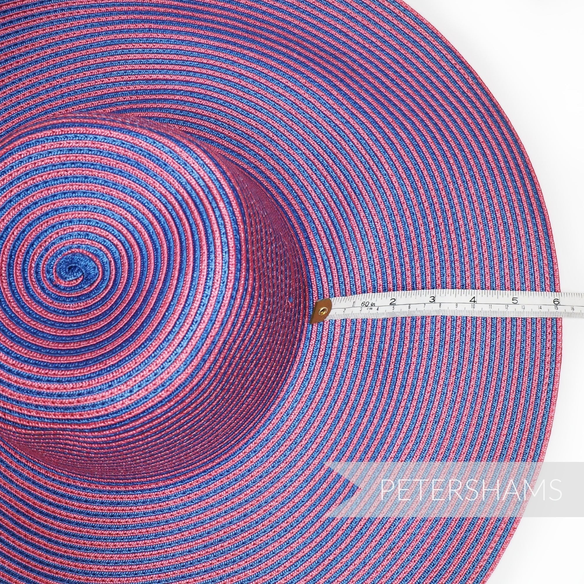 Petershams Millinery Supplies XL striped pink and blue polybraid capeline hat body