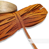 Petershams Millinery Supplies 10mm metallic copper lurex hat braid in a full 80m hank with a raised zig-zag texture.