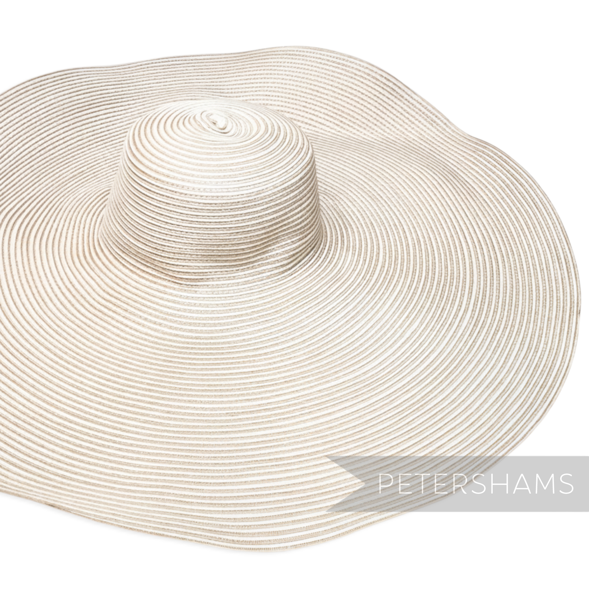 Petershams Millinery Supplies ginormous XL two-tone polybraid capeline hat body with a wide dramatic brim