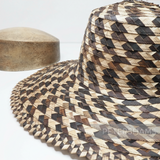 Petershams Millinery Supplies contrasting plaited bark straw capeline hat body with detailed brim edge