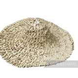 Petershams 1960s natural straw capeline hat body with ruffled texture and wide brim.