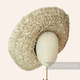 Petershams 1960s natural straw capeline hat body with ruffled texture and wide brim.
