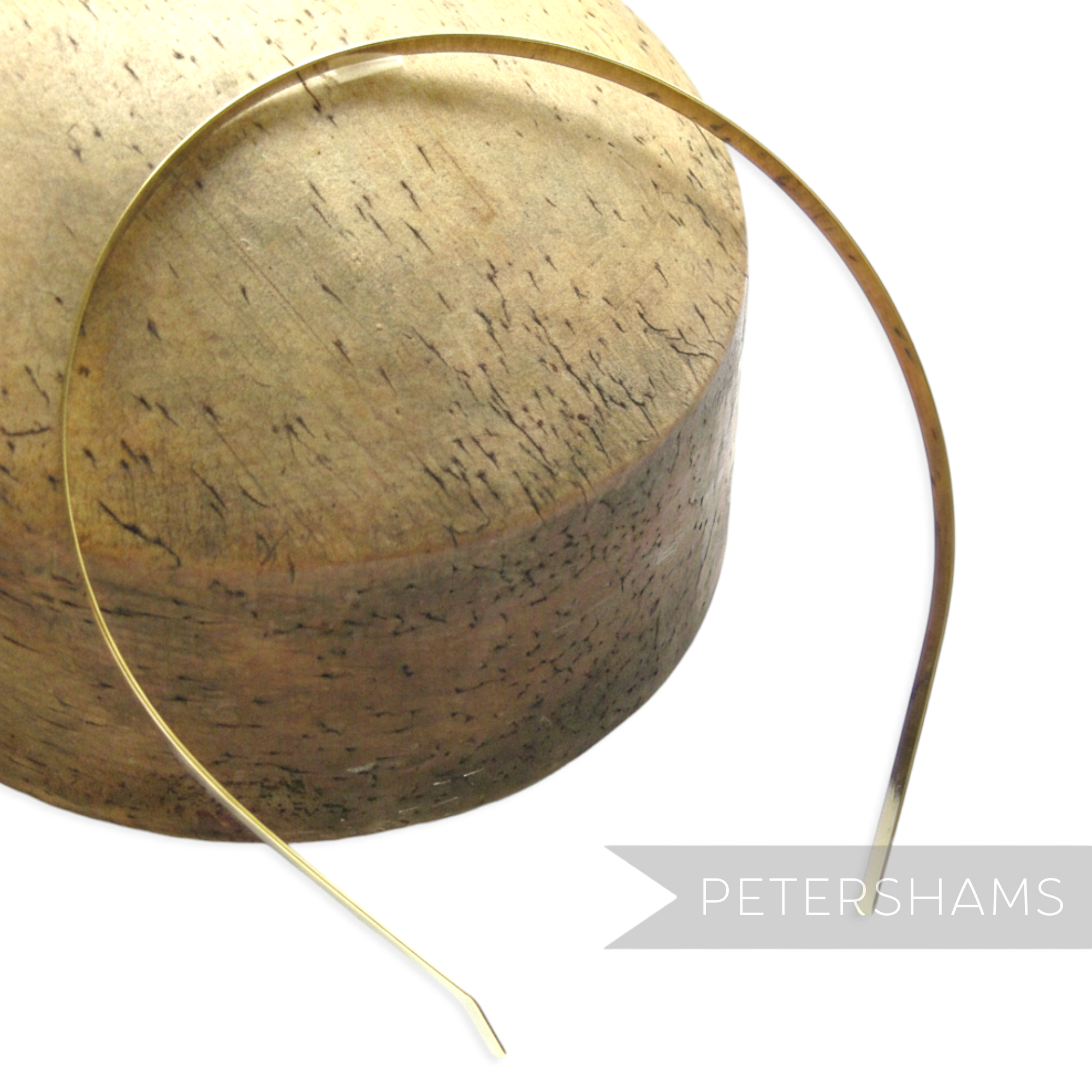 Petershams Millinery Supplies 5mm gold plated metal headband base for tiaras and fascinators.