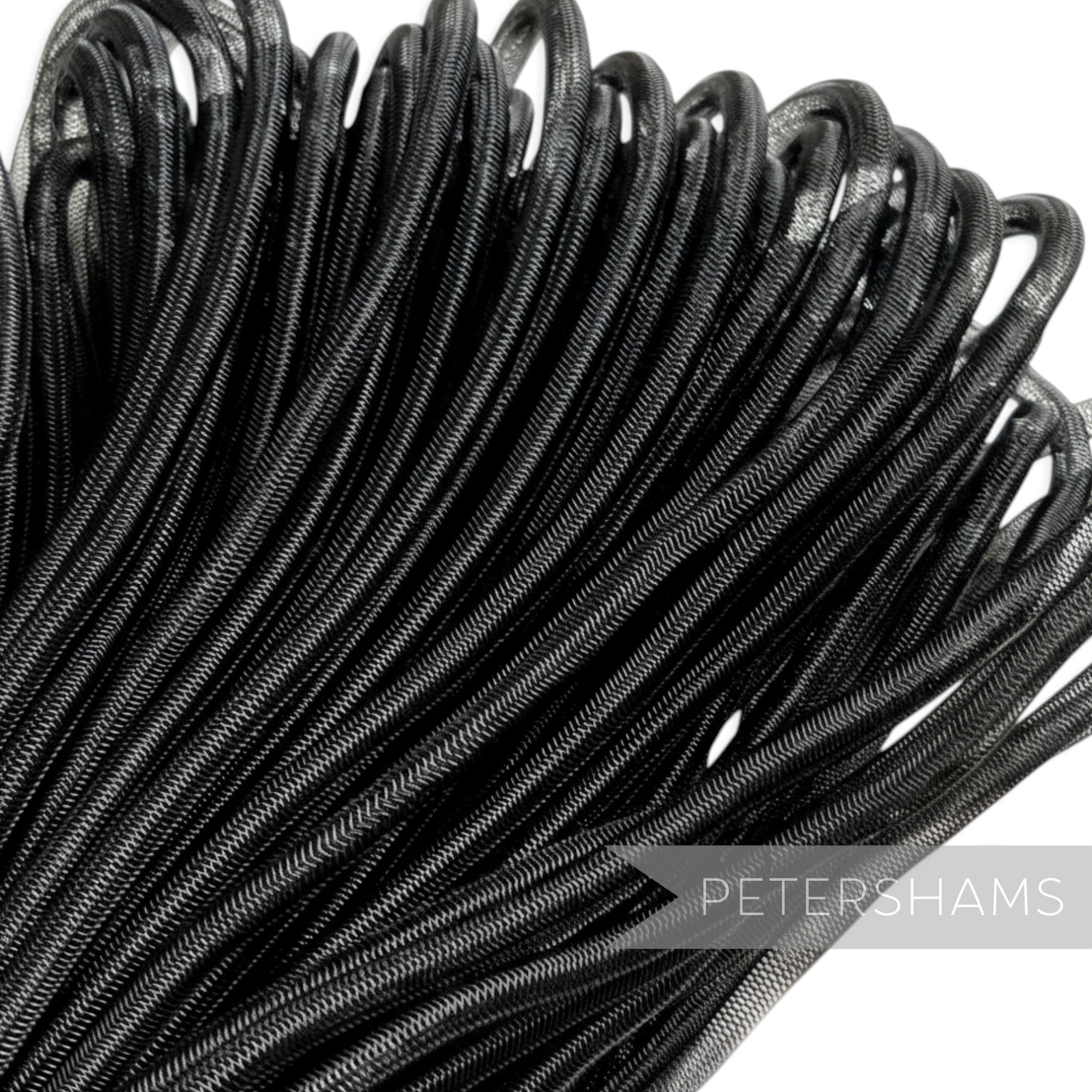 Petershams Millinery Supplies black 6mm tube crin netting, ideal for hat making and trims.
