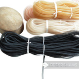 Petershams black 8mm tube millinery crin, a sheer mesh trim for hat making and embellishment.
