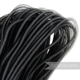Petershams black 8mm tube millinery crin, a slightly sheer mesh trim for hat making and decorative use.