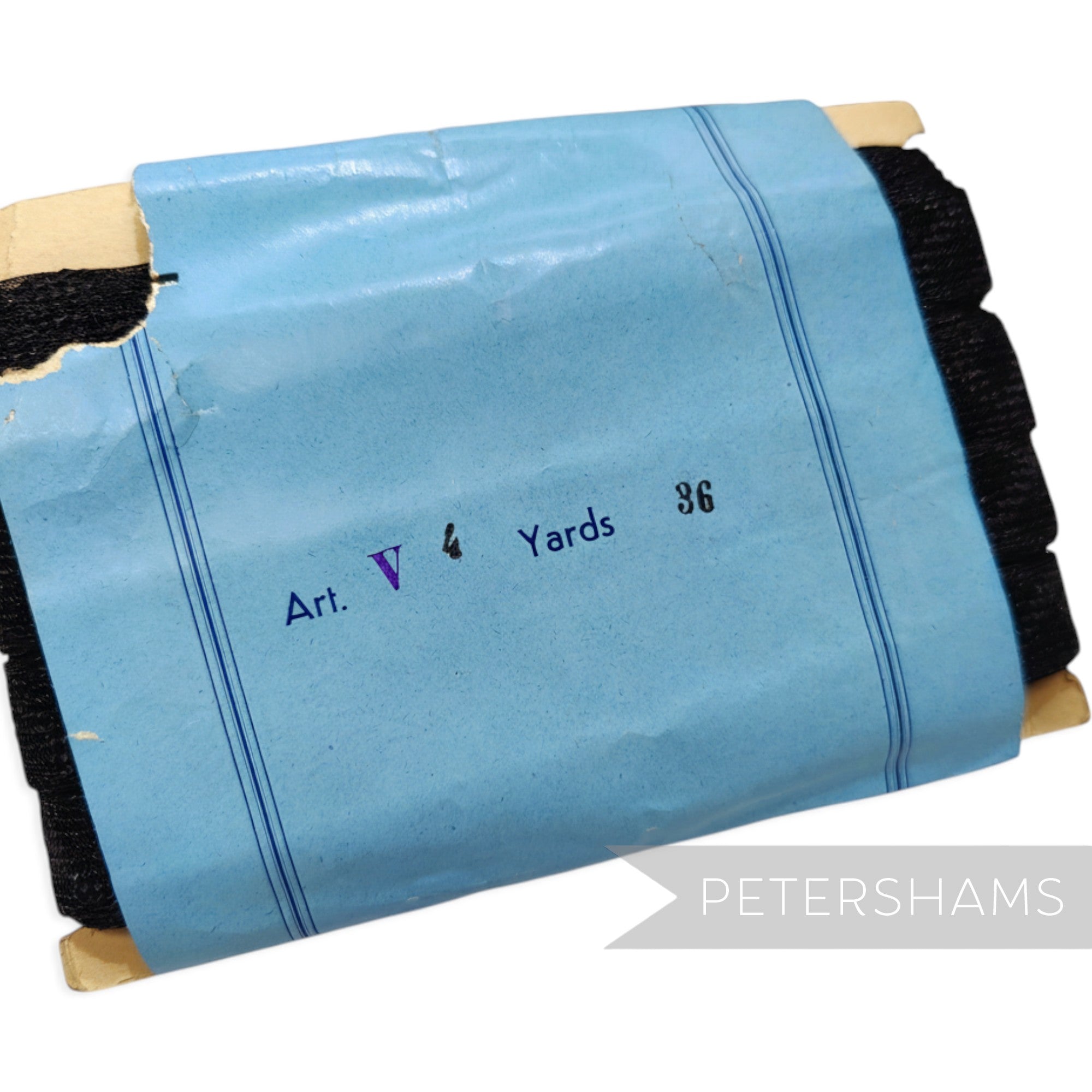Petershams Millinery Supplies black vintage 22mm lattice patterned crinoline trim, sold by the metre.
