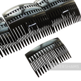 Petershams Millinery Supplies black plastic hair comb, 7cm wide, ideal for sewing into hats and veils.