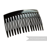 Petershams black plastic hair comb, 7cm wide, ideal for millinery and veils.