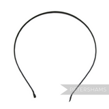 Petershams black ribbon-wrapped metal headband, 3.5mm wide, ideal for millinery and fascinators.