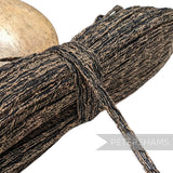 Petershams Millinery Supplies 14mm black and tan threaded crinoline braid with zig-zag texture.