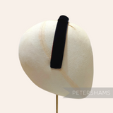 Petershams Millinery Supplies black velvet 25mm wide vintage 1960s headband. Perfect for adding veiling.