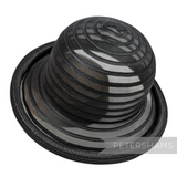 Petershams black vintage crinoline and poly-braid hat base with rolled edge brim and rounded crown.