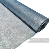 Petershams Millinery Supplies blue metallic lurex threaded sinamay fabric for hat making.