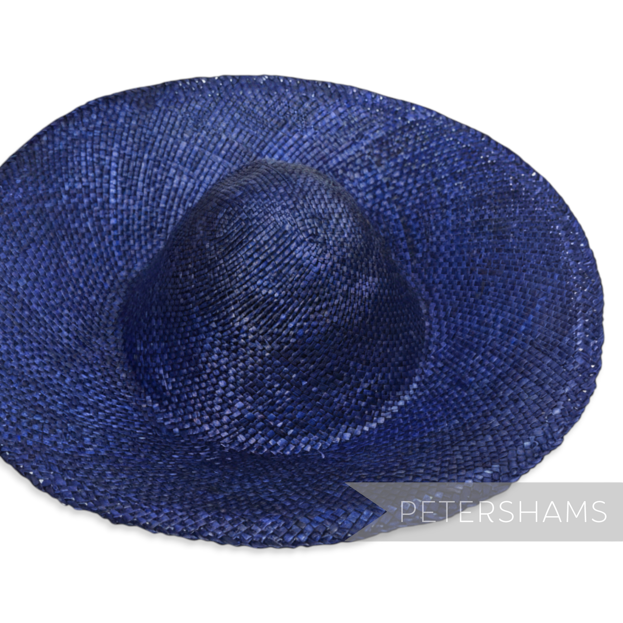 Petershams Millinery Supplies blue wheatstraw capeline hat body, 11-inch brim, ideal for spring/summer fascinators.