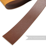 Petershams Millinery Supplies brown bonded leather hat band, 4.5cm wide, for hat finishing.