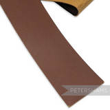 Petershams Millinery Supplies brown bonded leather hat band, 4.5cm wide, suitable for hat making.