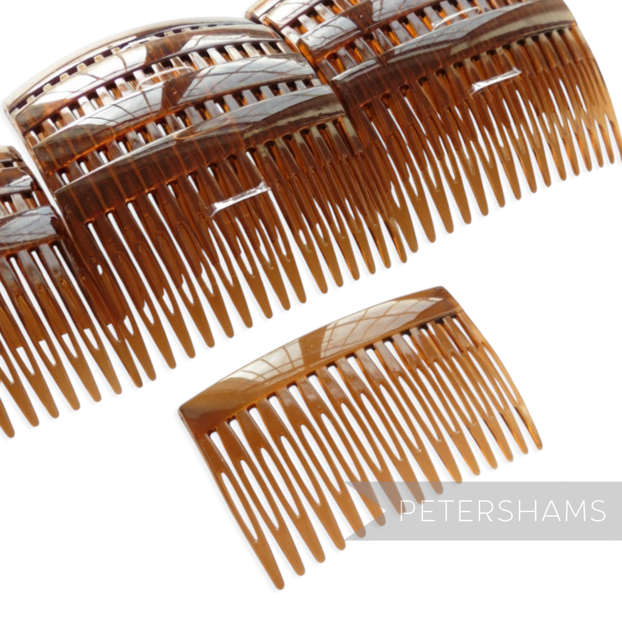 Petershams Millinery Supplies brown plastic hair comb, 7cm wide, ideal for sewing into hats and veils.
