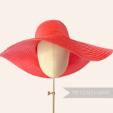 Petershams Millinery Supplies coral polybraid capeline hat body with a 13-inch wide brim, perfect for millinery projects.