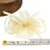 Petershams Millinery Supplies 'Freya' cream sinamay flower and bow fascinator trim, 14cm wide.