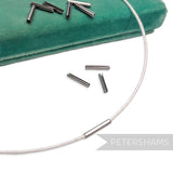 Petershams dark silver wire joining ferrules for millinery hat wire, 10 pieces. Ideal for joining 1.2mm wire.
