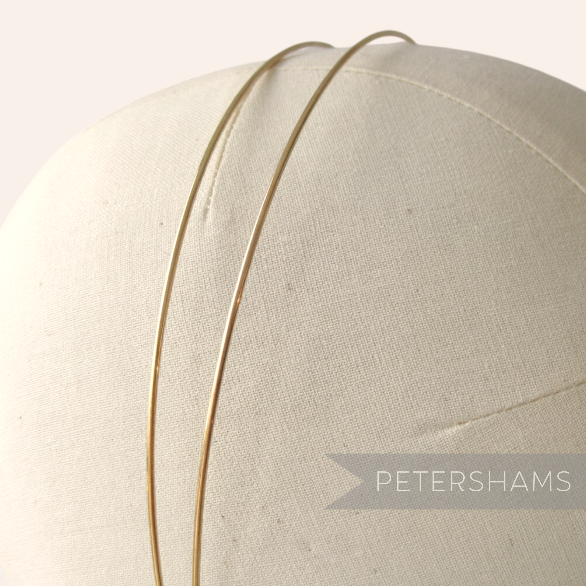 Petershams Millinery Supplies gold plated metal double band headband base for tiara making.
