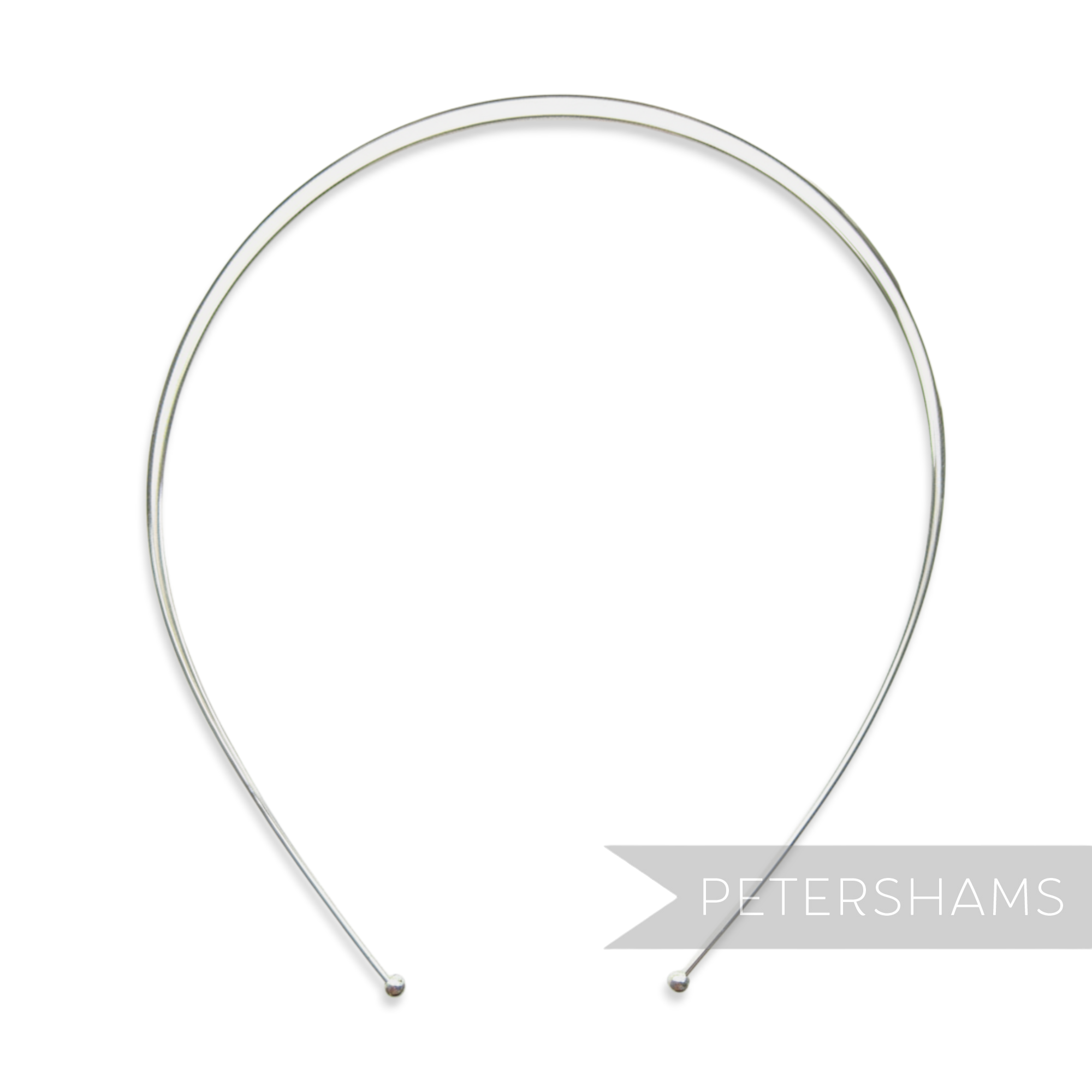 Petershams silver plated metal double band headband base for millinery and tiara making.