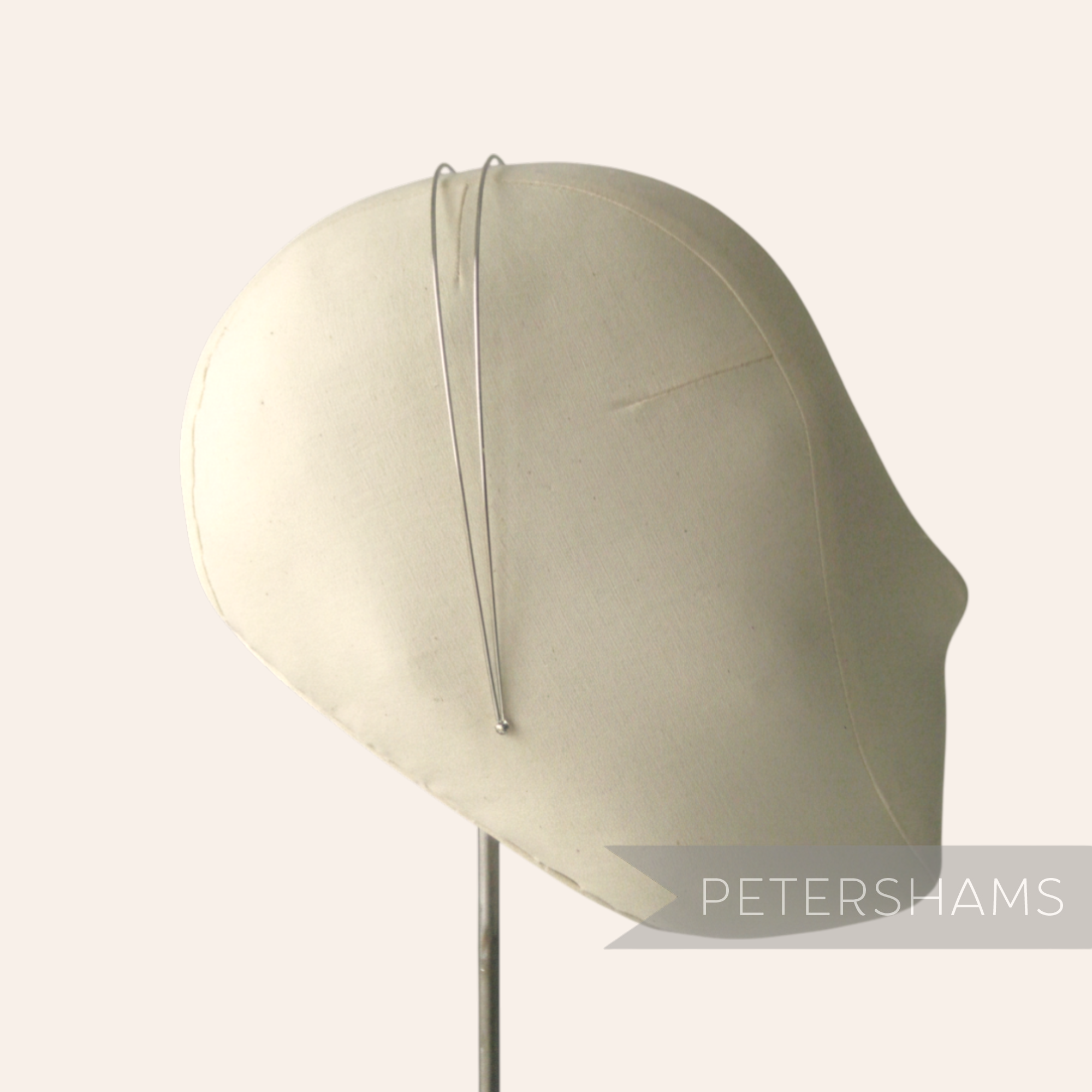 Petershams silver plated metal double band headband base for millinery and tiara making.