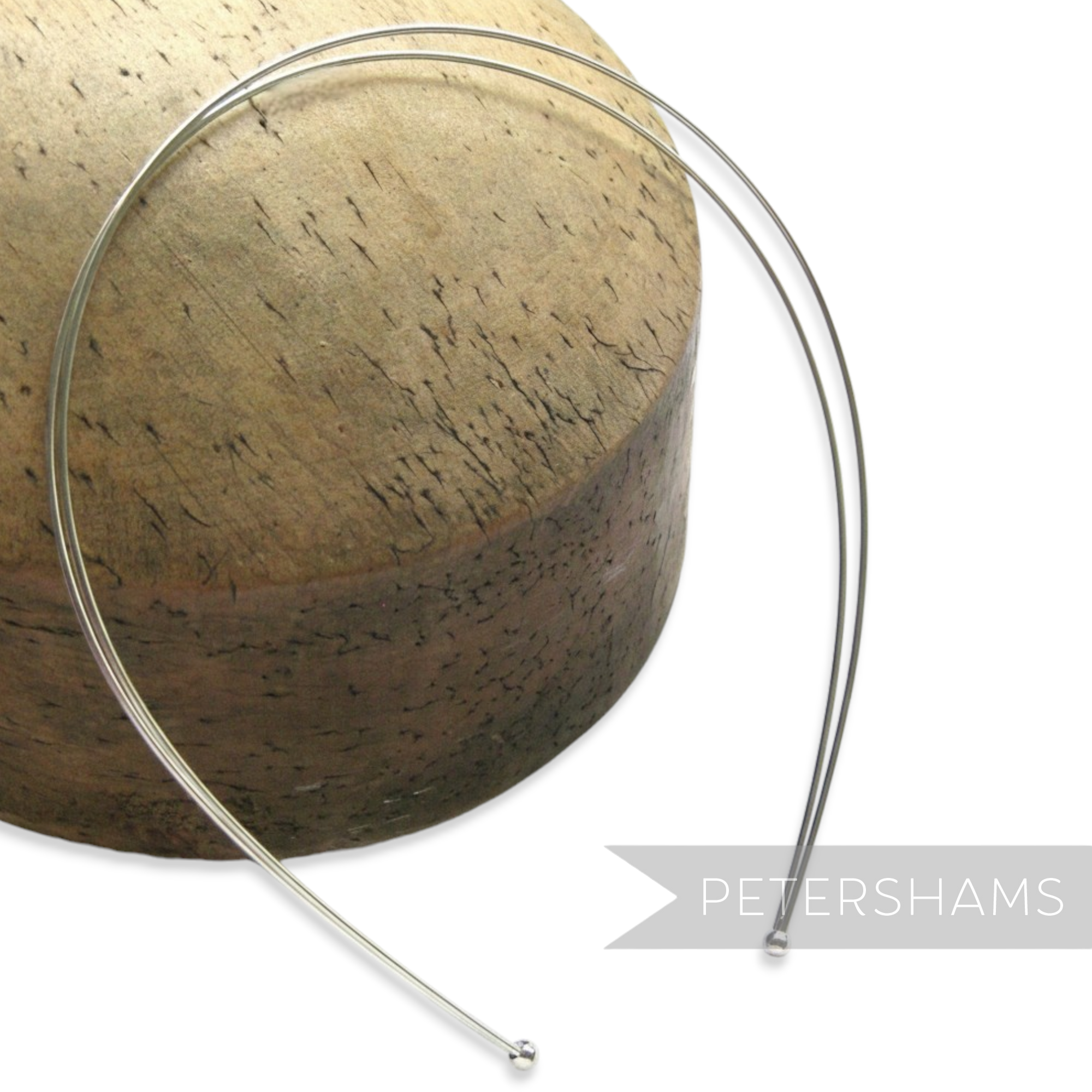 Petershams silver plated metal double band headband base for tiara making. Lightweight and sturdy.