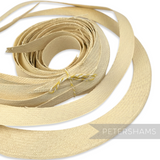 Petershams Ecuador Panama straw brim offcuts, natural beige, woven toquilla straw, ideal for hat trims and fascinators.