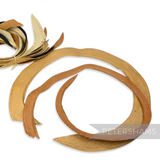 Petershams Millinery Supplies Ecuador Panama straw brim offcuts for hat trims, natural and tan colours.