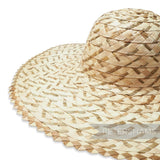 Petershams Millinery Supplies 'Emmy' natural multitone strip straw capeline hat body with decorative edge. 12" brim.
