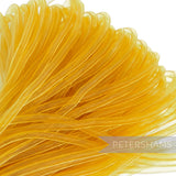 Petershams gold 6mm tube millinery crin netting with a mesh texture, ideal for hat making and trims.