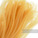 Petershams gold 8mm tube millinery crin for hat making and trims, slightly sheer with gathered threads.