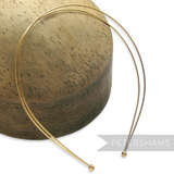 Petershams gold plated metal double band headband base for millinery and tiara making.