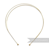 Petershams gold plated metal double band headband base for tiara making or attaching to hats.