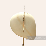 Petershams gold halo crown metal headband frame with a flat inner band and round wire top. Ideal for millinery.