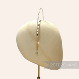 Petershams Millinery Supplies gold halo crown metal headband frame with a flat inner band and round wire top.