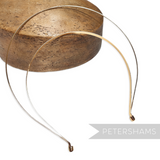 Petershams gold metal halo crown headband frame with a double wire design and capped ends.