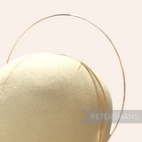 Petershams Millinery Supplies gold metal halo crown headband frame with a flat inner band and thin round wire top.