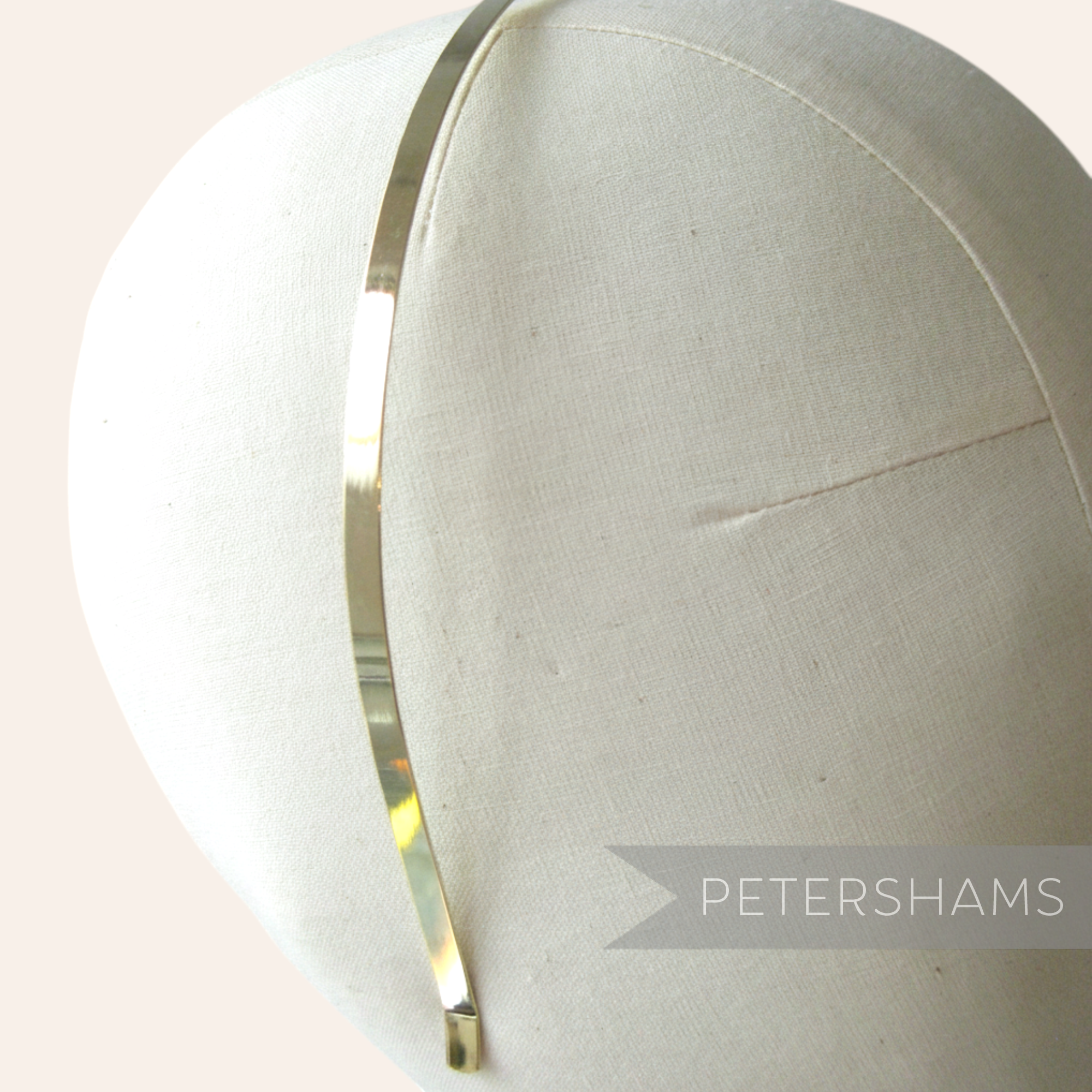 Petershams 5mm gold plated metal tiara headband base for millinery crafts and fascinators.