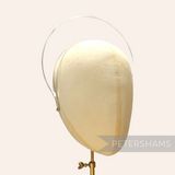 Petershams silver halo crown metal headband frame with a flat inner band and round wire top, ideal for embellishment.